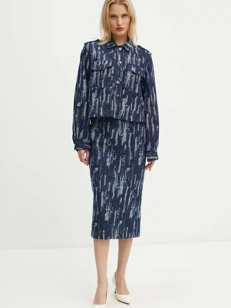 Джинсова спідниця Bruuns Bazaar IxoraBBTanella skirt midi пряма синій