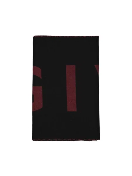 Szal Givenchy wełniana z logo czarna