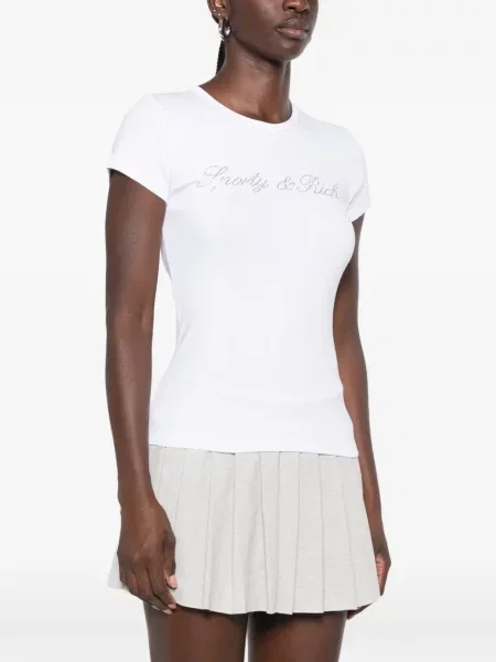 Stras tricou Sporty & Rich alb