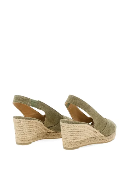 Espadrile Castaner cu vârf deschis slingback verde