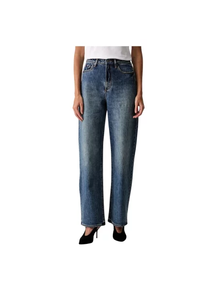 Szerokie jeansy Armani Exchange niebieskie