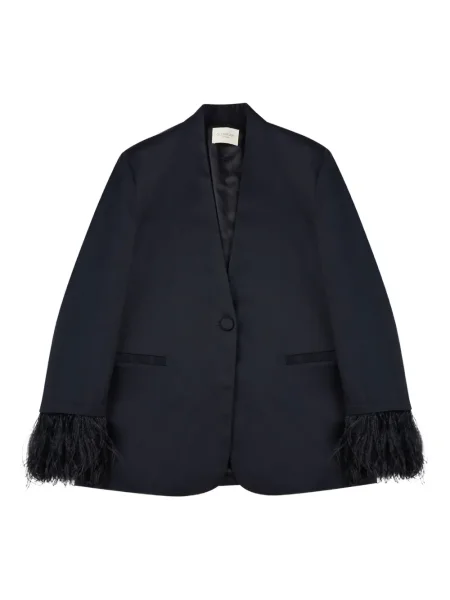 Geacă Slowear cu pene de flanelă albastru