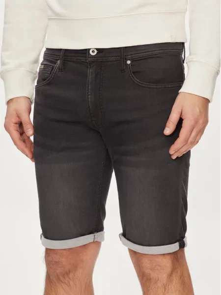 Pepe Jeans Džínové šortky Slim Gymdigo Short šedá