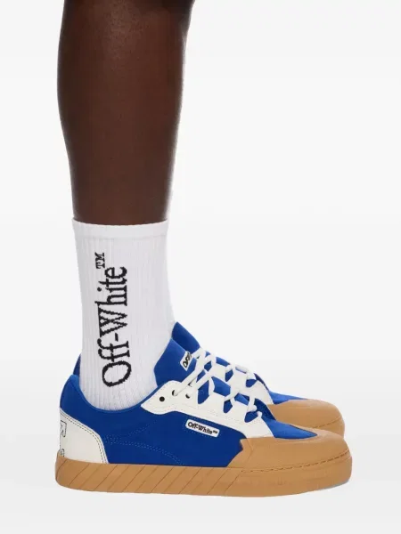 Sneakerși Off-white cu șireturi din dantelă alb