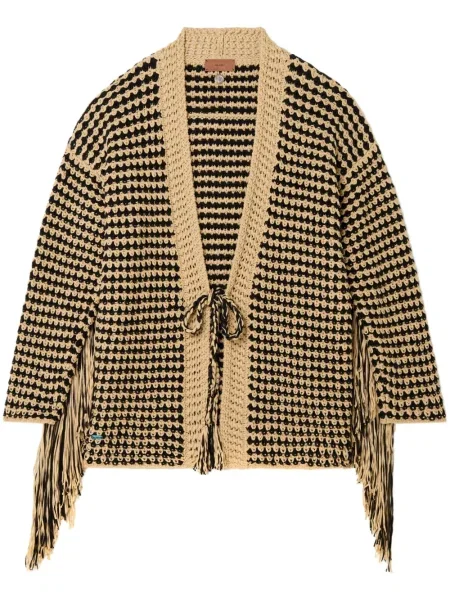 Cardigan Alanui cu imprimeu tropical galben