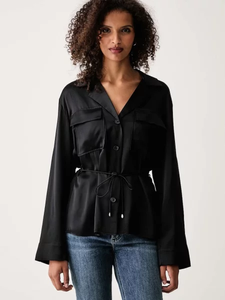 Rag & bone cămașă de damă din mătase Sonny negru
