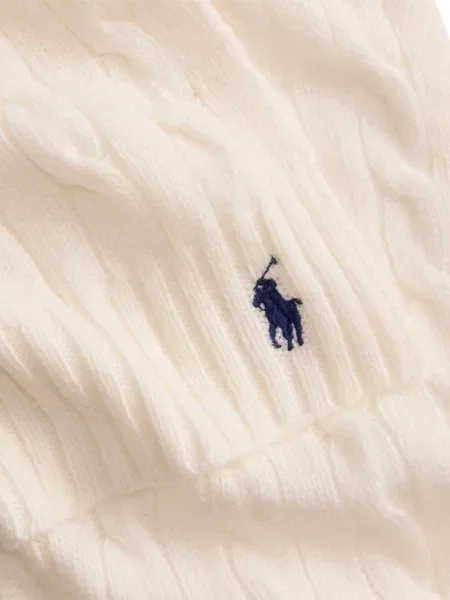 Μάλλινος καρό κασκόλ Polo Ralph Lauren με αυτόγραφο μπλε