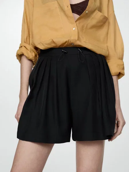 MANGO Шорти Модал чорний