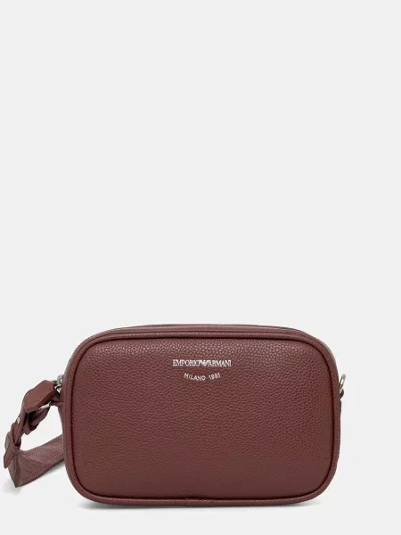 Emporio Armani geantă crossbody pentru femei cu imitație de piele maro