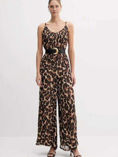 Joseph Ribkoff salopetă cu decolteu rotund maro