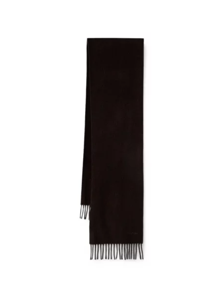 Fular Max Mara cu franjuri de lână maro