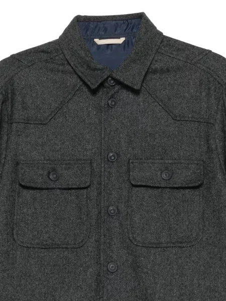 Cămașă Tintoria Mattei cu model herringbone gri