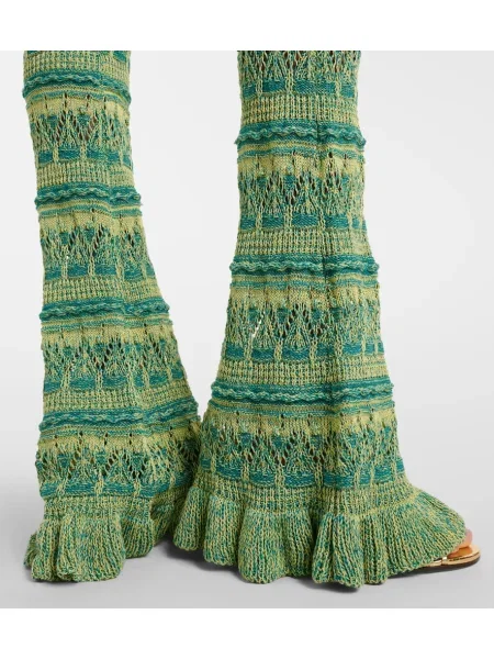 Pantaloni Etro evazate verde