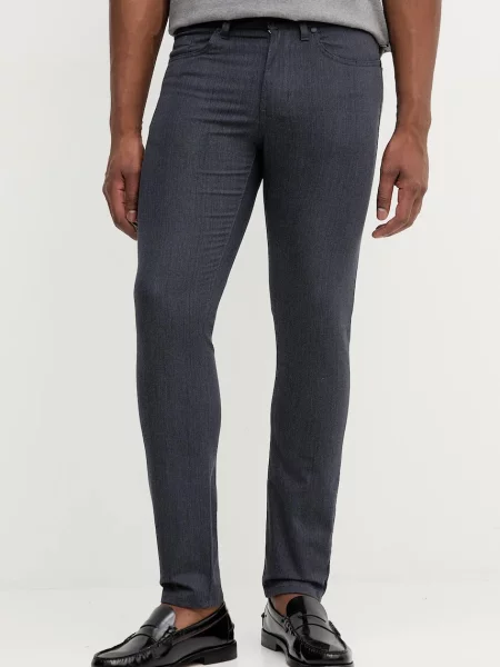 Kalhoty BOSS tmavomodrá přiléhavé