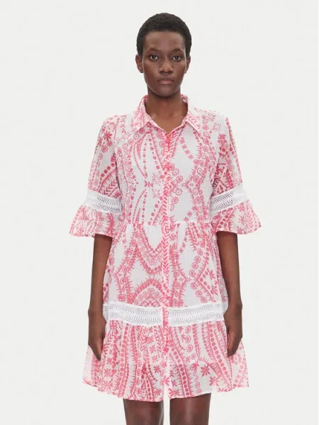 Iconique Рокля тип риза розов