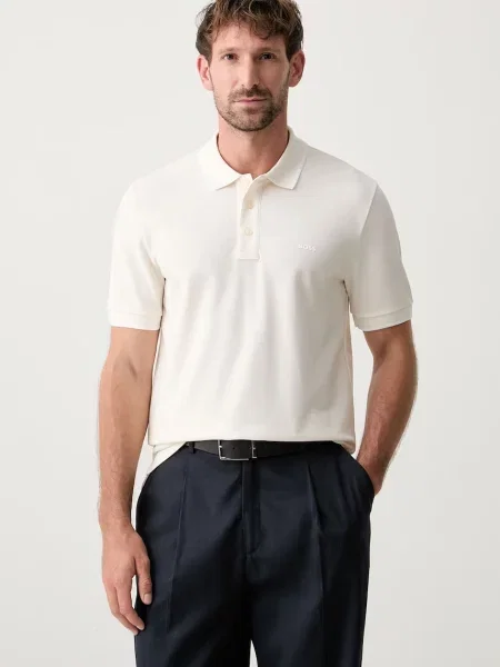 Tricou polo Boss bej