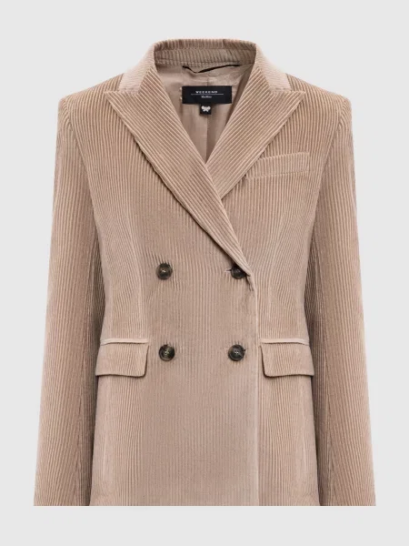 Двобортний вельветовий жакет KATANGA Max Mara Weekend бежевий