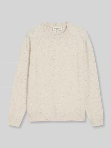 Sweter z czystej bawełny z okrągłym dekoltem Tom Tailor Denim biały