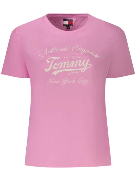 Тениска Tommy Jeans дамска розово