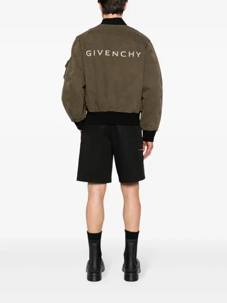 Oboustranná bomber bunda Givenchy s potiskem hnědá