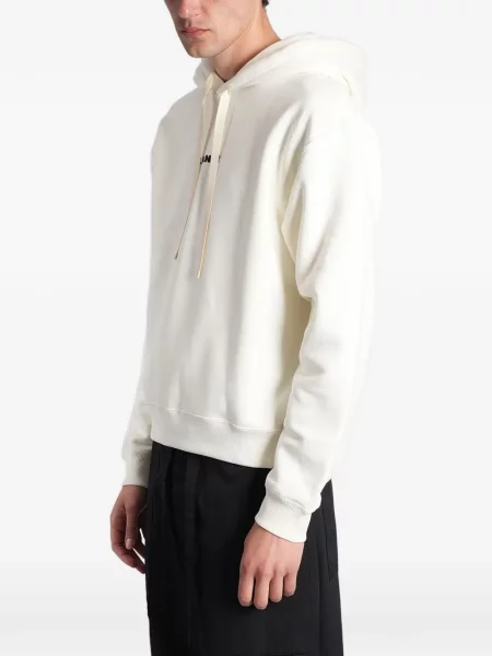 Hanorac cu glugă Jil Sander cu imagine cu cordon