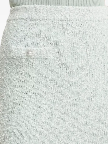 Fusta mini Guess din tweed verde