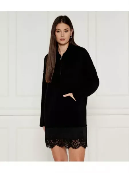 Pinko De lână rochie NERO cu adaos de cașmir negru
