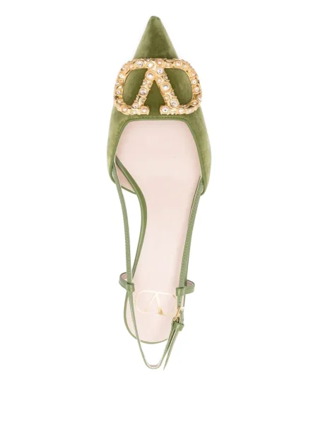 Pantofi cu toc Valentino Garavani slingback verde