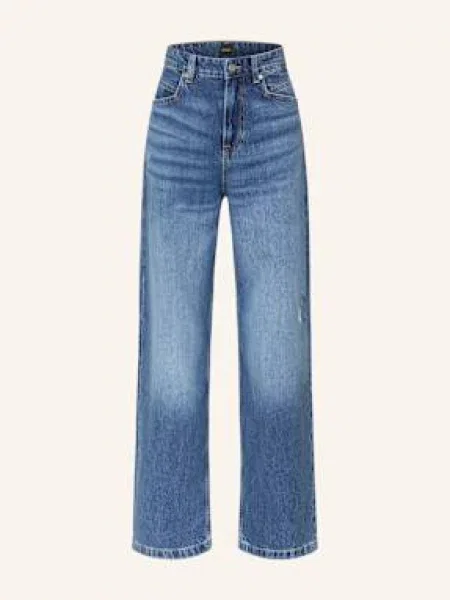 Boss Jeansy Wide Leg Marlene blau granatowe