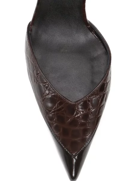 Pantofi cu toc Rotate Birger Christensen din piele slingback maro