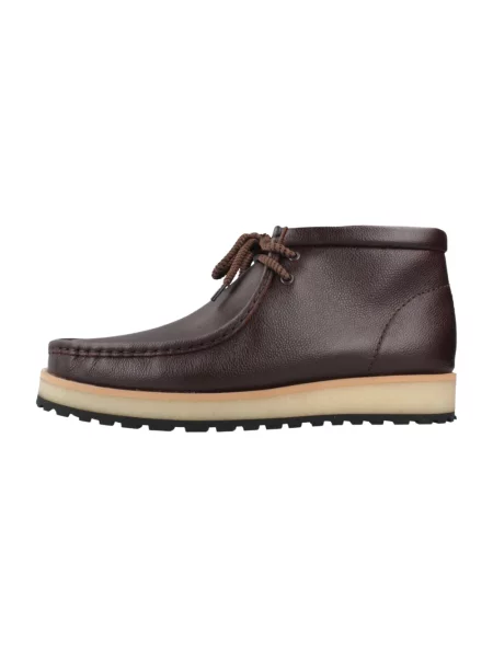 Botki Clarks skórzane brązowe