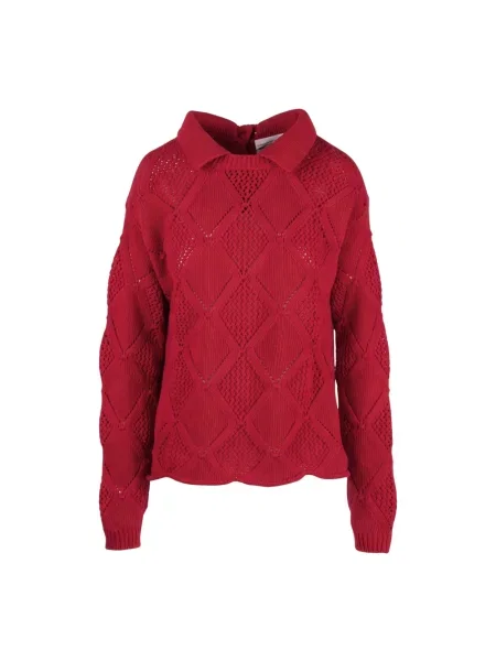 Dzianinowy sweter Semicouture czerwony