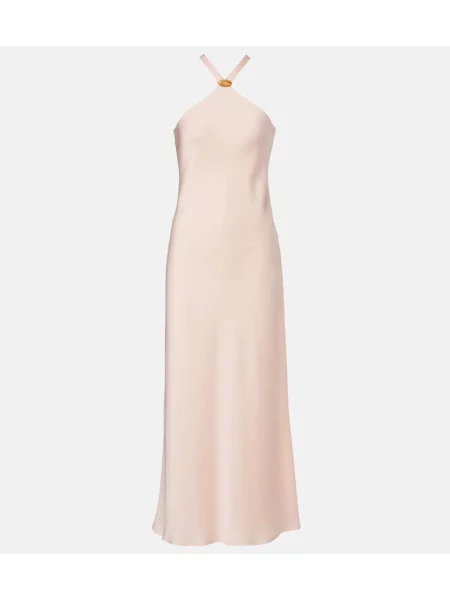 Rochie Max Mara din satin de costum roz