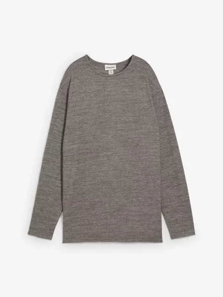 Długa bluza z dzianinowego materiału szara