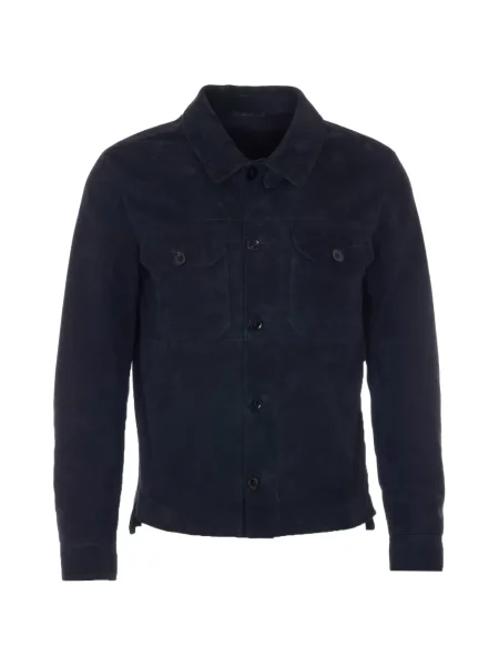 Geacă Tom Ford din piele de căprioară albastru
