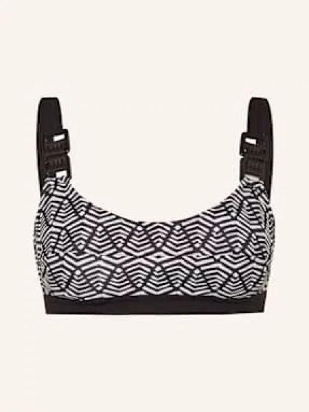 Lidea Góra Od Bikini Bralette Dashed Pulse schwarz biały