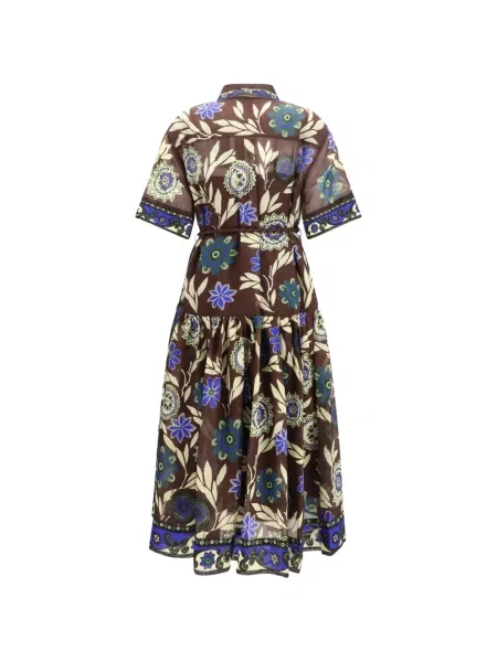 Rochie midi Alemais cu model floral cu imagine maro