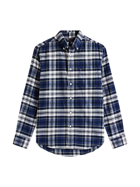 Tommy Hilfiger Koszule Mężczyzna Wielobarwność M Koszula flanelowa w kratę tartan o regularnym kroju