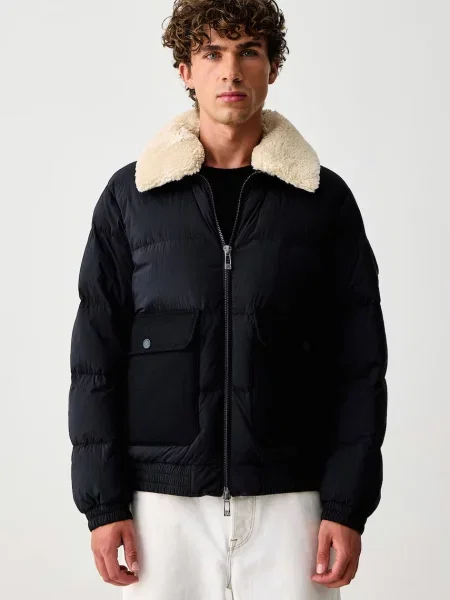 Armani Exchange geacă cu puf pentru bărbați albastru