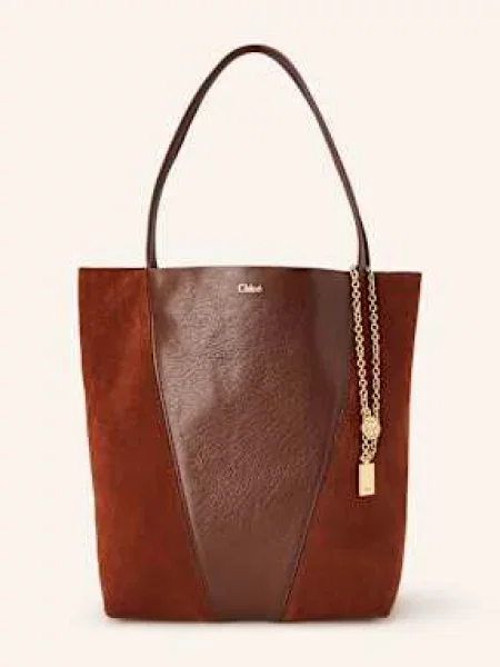 Chloé Torba Shopper Spin braun brązowa