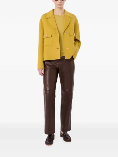 Pantaloni 's Max Mara din piele maro