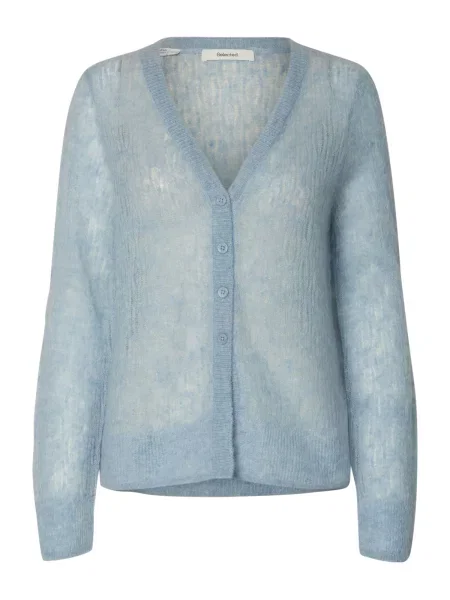 SELECTED Geacă tricotată SLFMayer deschis albastru