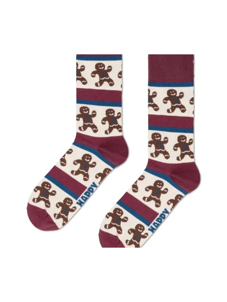 Șosete Happy Socks cu dungi bordo