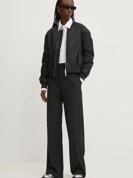 HUGO pantaloni din lana negru