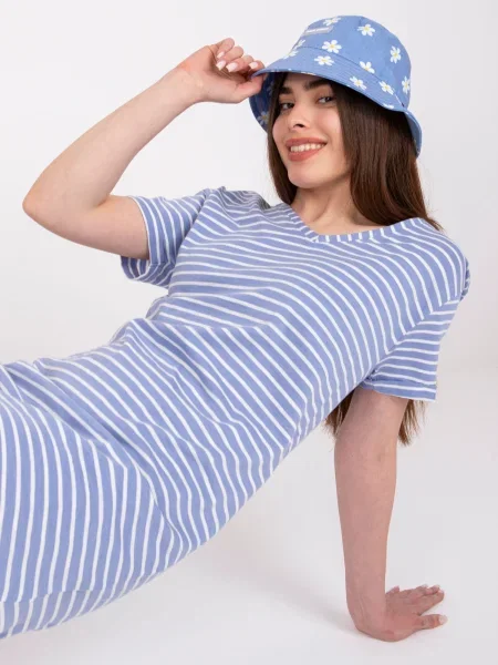 Rochie mini Fashionhunters cu dungi de costum alb