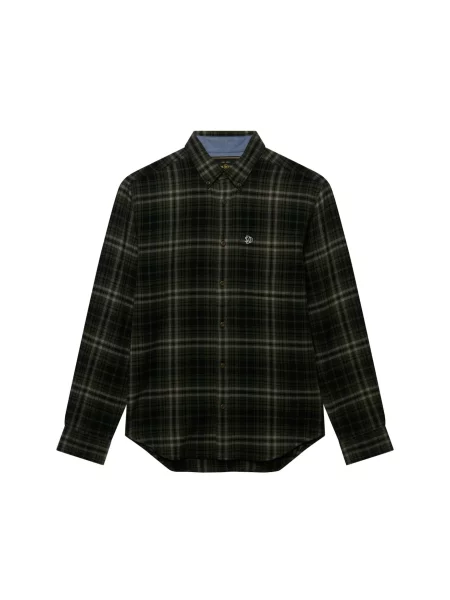 Superdry & Co Cămașă grej / oliv negru