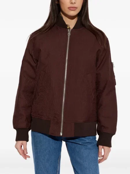 Geacă bomber Etro cu model paisley maro