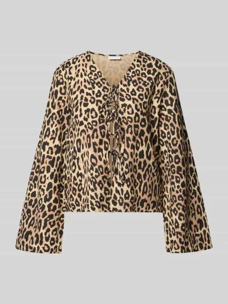 Bluzka z rękawami kimono i wiązaniem model PRISILLA' Vila beżowa
