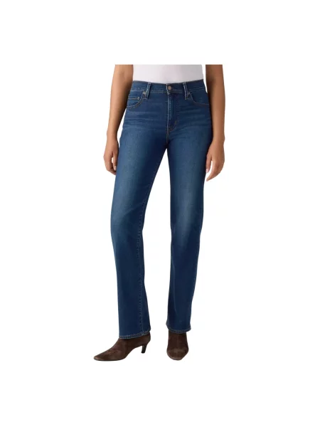 Jeansy straight leg Levi's z wysoką talią niebieskie