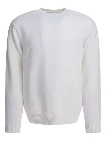 Pulover Beams Plus cu decolteu rotund alb